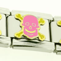 Charms - Totenkopf Gold/Pink