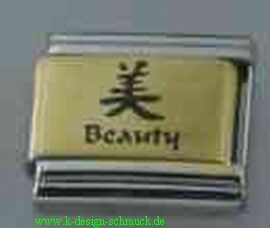 Charms - Chinesische Zeichen "Beauty" Gold/Schwarz