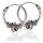 Bali Hoop Earrings “Bamero” in 925 Sterling Silver – Loops and Grooves, 11 mm (Pair)