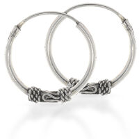 Bali-Creolen aus 925er Silber – Wellenmotiv und...