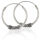 Bali Hoop Earrings in 925 Sterling Silver – Wave Motif and Rope Bands, 14 mm (Pair)