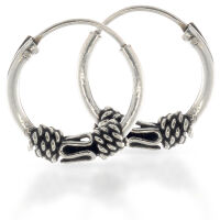 Bali Hoop Earrings “Bomer” in 925 Sterling...