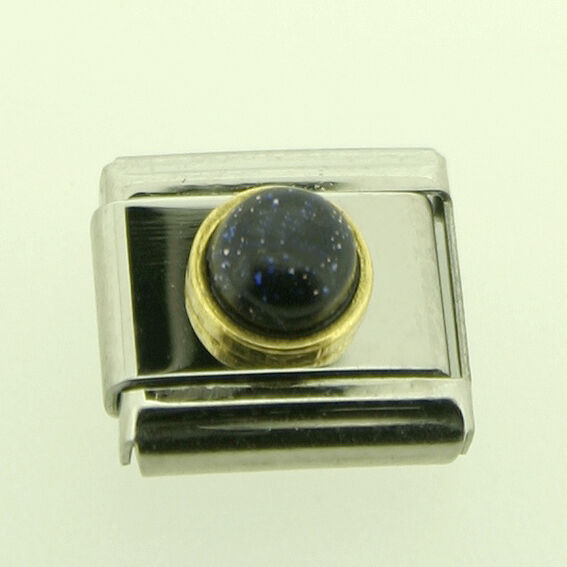 Charms - Echtstein blue Goldstone