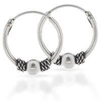 Silver Earrings - Bali Creoles "Bemur
