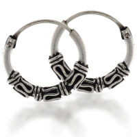Bali-Creolen aus 925er Silber – Wellenornamente und...