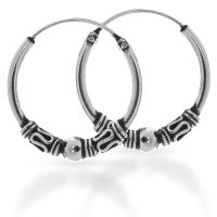925 Sterling Silber Bali Creolen "Bemir"