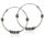 Bali Hoop Earrings in 925 Sterling Silver – Wave Motif and Rope Bands, 25 mm (Pair)