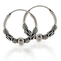 925 Silver Earrings - Bali Creoles 20 mm "Camira"