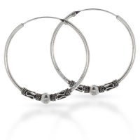 925 Silver Earrings - Bali Creoles 20 mm "Ceria"