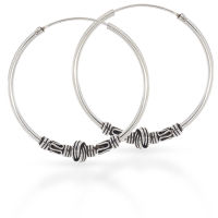 925 Silver Earrings - Bali Creoles "Creos"