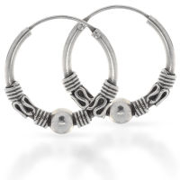 925 Silver Earrings - Bali Creoles "Balu"