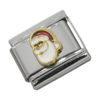 Edelstahl-Charm – Weihnachtsmann mit weißem Bart