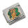 Stainless Steel Charm Link – Candy Cane on Green Motif Panel