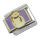 Stainless Steel Charm Link – Snowman on Violet Background