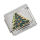 Stainless Steel Charm Link – Green Christmas Tree with Bauble Detail