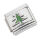 Stainless Steel Charm Link – Green Tree with Silver-Coloured Outline