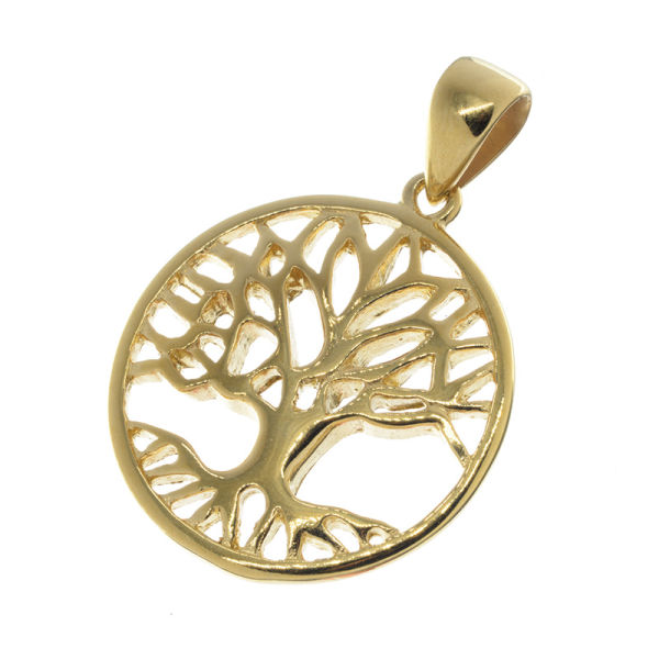 Edelstahlanhänger - Yggdrasil PVD-Gold