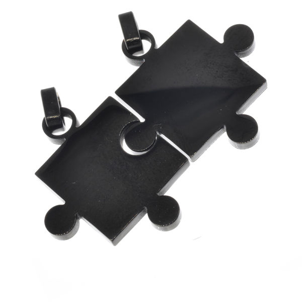 Stainless steel pendant puzzle PVD - Black