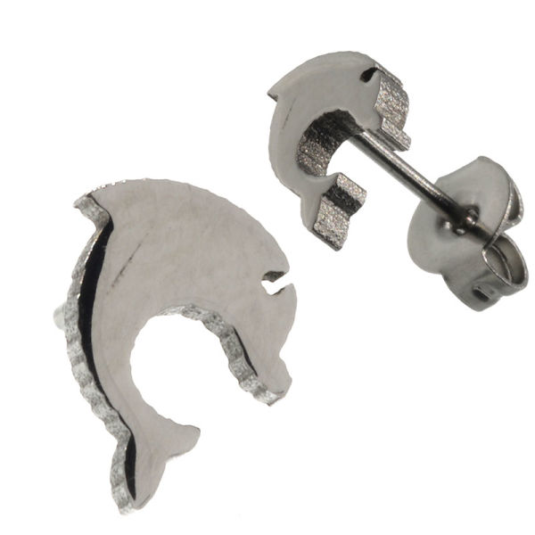 Stainless steel earring - dolphin
