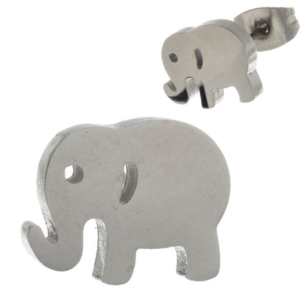 Edelstahlohrstecker Elefant