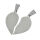 Stainless Steel Pendant – Large Split Heart, Polished on Both Sides