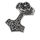 Edelstahlanhänger – Thors Hammer Valsol mit Kreuz und Flechtband