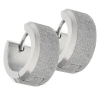 Edelstahlohrringe - Klappcreolen diamantiert