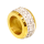 Edelstahlanhänger - PVD Gold mit Strasssteinen