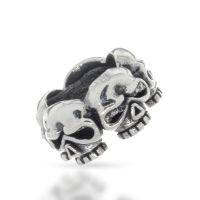 925 Sterling silver beard bead - skulls "Ane"