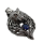 Edelstahlanhänger - Wolf mit dunkelblauem Stein 54 mm
