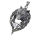 Kopie von Edelstahlanhänger - Wolf mit weißem Stein 54 mm