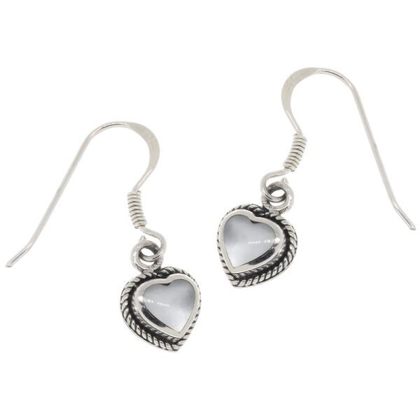 925 Sterling Silber Ohrringe - Herz "Mariam" Perlmutt