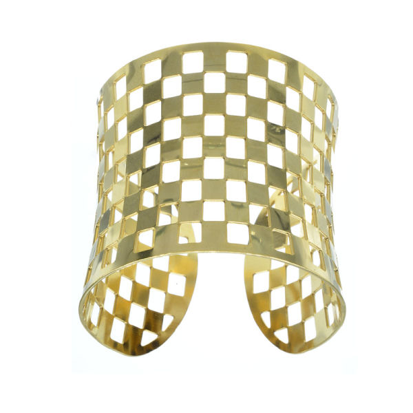 Stainless Steel Bangle - Chessboard
