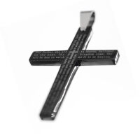 Stainless Steel Cross Pendant with “The Lords Prayer” (English)