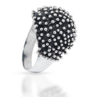 925 Sterling silver ring - blackened hedgehog