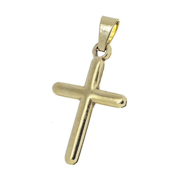 Edelstahlanhänger - Kreuz Christi PVD-Gold