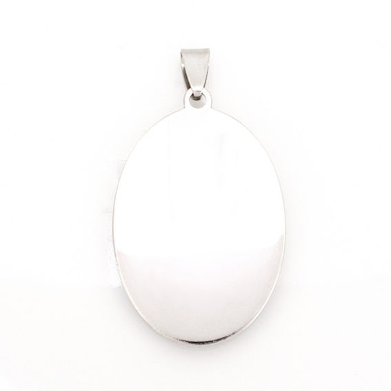 Edelstahlanhänger - ovale Grundplatte 2mm Stahl