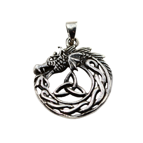 925 Sterling Silberanhänger - Drache mit Triskele