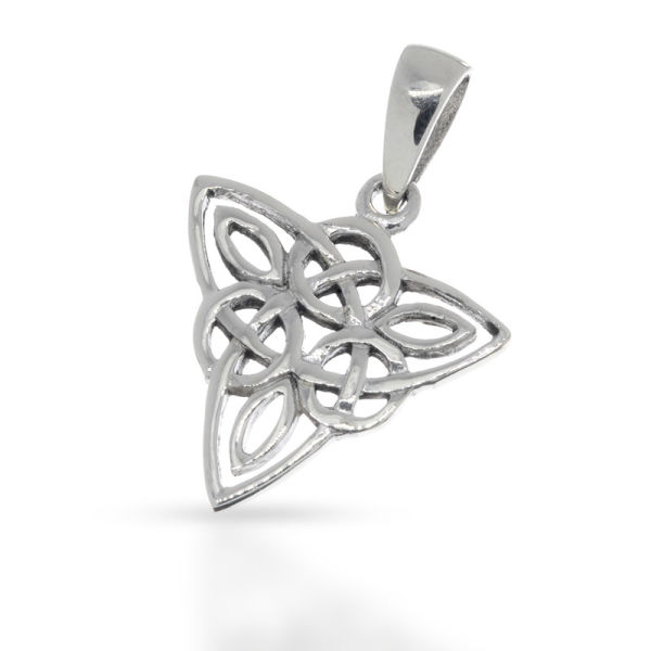 Silver Pendant Celtic Knot with Triangle Border 925 Sterling Silver