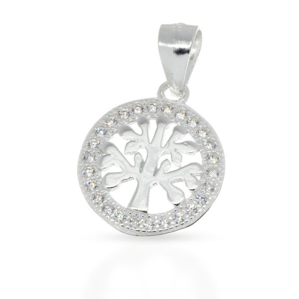 Lebensbaum-Anhänger „Elegance“ mit Zirkonia aus 925er Silber