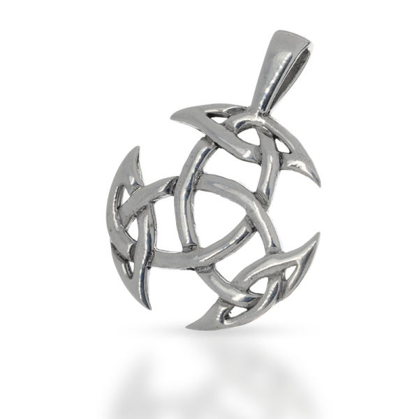 Silver pendant Celtic knot with "Biohazard" design