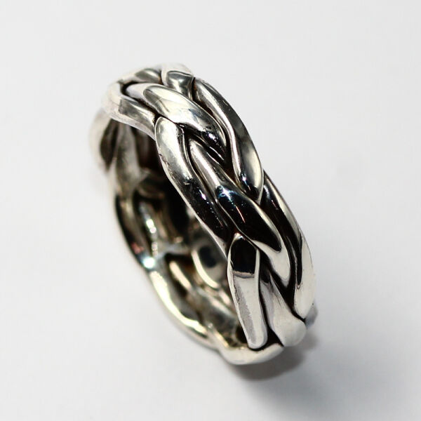 925 Sterling Silber Ring - geflochtenes Muster 52 (16,6 Ø) 6,1 US