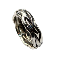 925 Sterling Silber Ring - geflochtenes Muster