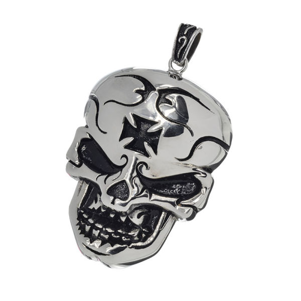 Edelstahlanhänger - Totenkopf - poliert