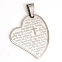Stainless Steel Pendant - Heart with  "The...