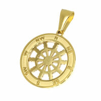 Stainless steel pendant - compass steering wheel in different colors