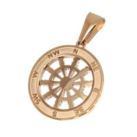 Stainless steel pendant - compass steering wheel in different colors