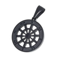Stainless steel pendant - compass steering wheel in different colors