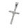 Stainless Steel Pendant – Narrow Crucifix with Line Texture