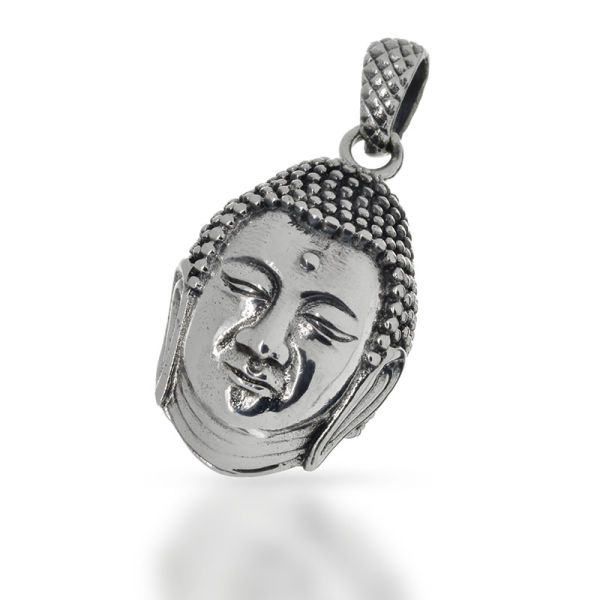 925 Sterling Silberanhänger - Buddhakopf